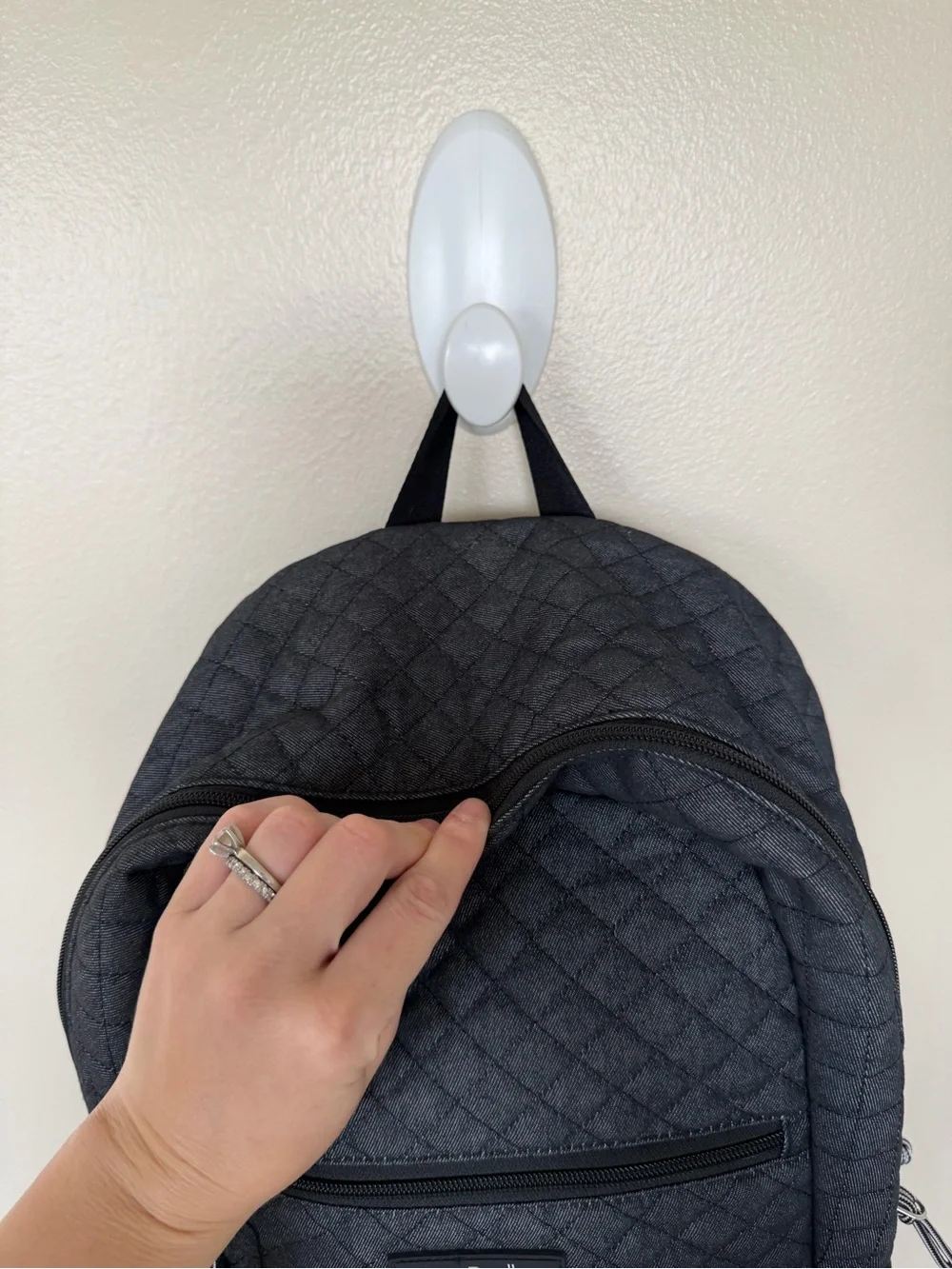 VERA BRADLEY Quilted Backpack in Denim Navy